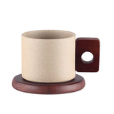 LittleHomely Japanese Ceramic Mug with Wood Coaster