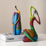 LittleHomely Abstract Resin Woman Sculpture Colorful Art Decor