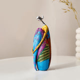 LittleHomely Abstract Resin Woman Sculpture Colorful Art Decor
