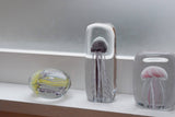 LittleHomely Handmade Glass Square Jellyfish Sculpture