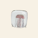 LittleHomely Handmade Glass Square Jellyfish Sculpture