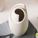 LittleHomely Matte Ceramic Sculptural Vase Modern Folded Design