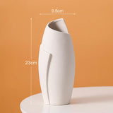 LittleHomely Matte Ceramic Sculptural Vase Modern Folded Design