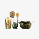 LittleHomely Rustic Ceramic Matcha Tea Set with Pouring Spout