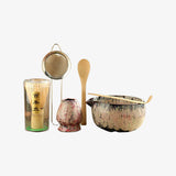 LittleHomely Rustic Ceramic Matcha Tea Set with Pouring Spout