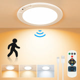 86421Pack Rechargeable LED Ceiling Light with Motion Sensor 3 Lighting Options 10 Brightness Levels Battery Operated Closet Lights Remote Control Dimmable Timing Motion Shower Lights for Living Bathroom Pantry Hallway Porch3000K4500K6500K