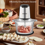 Homeleader Electric Food Processor Chopper  4 Stainless Steel Blades DualBowl Multifunctional For Meat Vegetables Fruits Nuts  Compact Design  Easy Clean  Effortless Meal Prep Kitchen Gadget