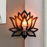 1 Creative Lotus Wall Corner Cabinet  Art Deco Style Matte Finish Wall Hanging Suitable for Home Decor And Wall Decoration Made of PS
